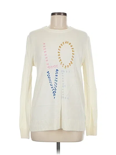 Pre-owned Saks Fifth Avenue Pullover Sweater In White