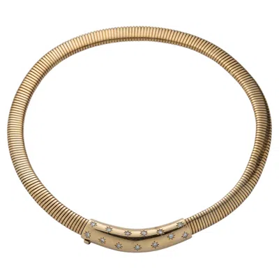 Pre-owned Saks Fifth Avenue Retro Choker Necklace With Diamonds In Multi