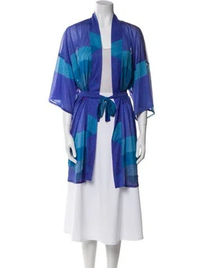 Pre-owned Saks Fifth Avenue Robe In Blue