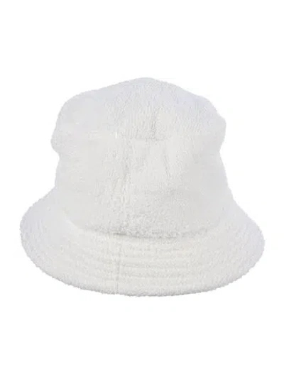 Pre-owned Saks Fifth Avenue Ruffle Bucket Hat In White