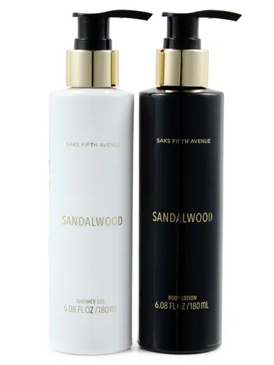 Saks Fifth Avenue Sandalwood Body Care Kit In Aqua