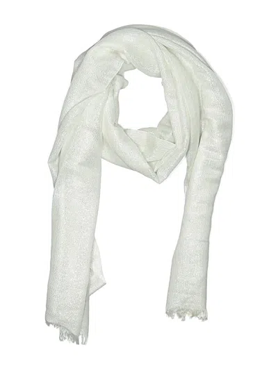 Pre-owned Saks Fifth Avenue Scarf In White