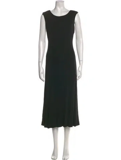 Pre-owned Saks Fifth Avenue Scoop Neck Long Dress In Black