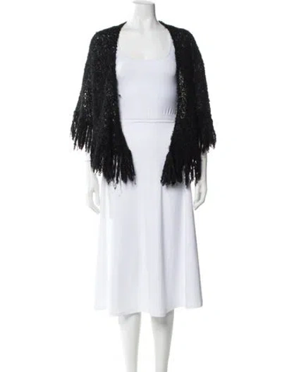 Pre-owned Saks Fifth Avenue Shawl In Black