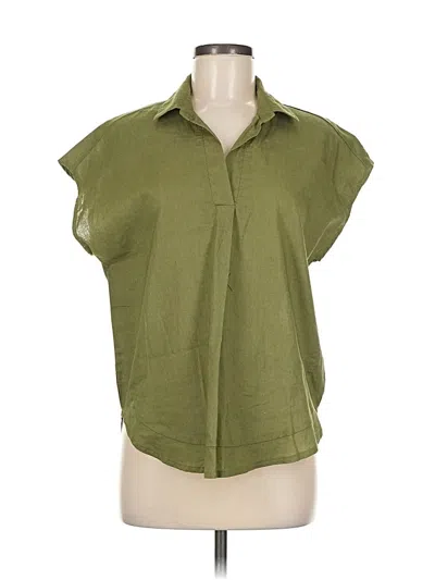 Pre-owned Saks Fifth Avenue Short Sleeve Blouse In Green