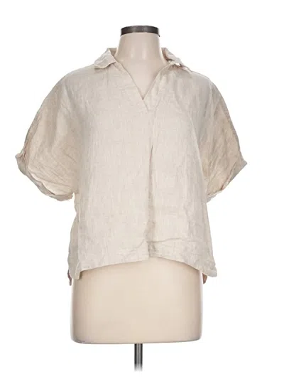 Pre-owned Saks Fifth Avenue Short Sleeve Blouse In Ivory