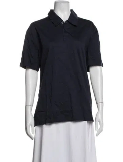 Pre-owned Saks Fifth Avenue Short Sleeve Polo W/ Tags In Blue