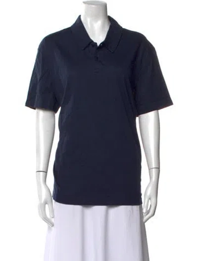 Pre-owned Saks Fifth Avenue Short Sleeve Polo W/ Tags In Blue