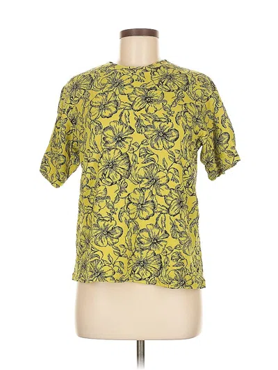 Pre-owned Saks Fifth Avenue Short Sleeve T-shirt In Yellow