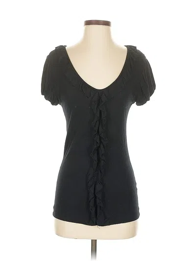 Pre-owned Saks Fifth Avenue Short Sleeve Top Black Sweetheart Neckline Tops