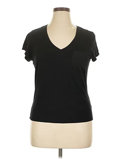 Pre-owned Saks Fifth Avenue Short Sleeve T-shirt In Black