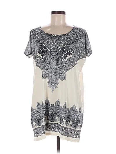 Pre-owned Saks Fifth Avenue Short Sleeve T-shirt In White