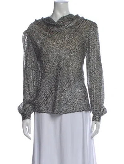 Pre-owned Saks Fifth Avenue Silk Animal Print Blouse In Multi