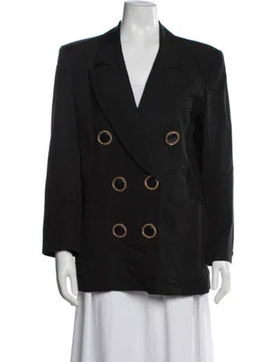 Pre-owned Saks Fifth Avenue Silk Blazer In Black