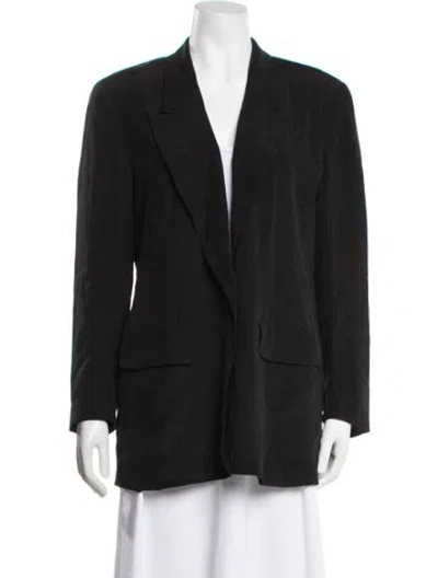 Pre-owned Saks Fifth Avenue Silk Blazer In Black