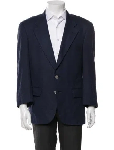 Pre-owned Saks Fifth Avenue Silk Blazer In Blue