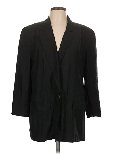 Pre-owned Saks Fifth Avenue Silk Blazer Jacket In Black