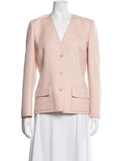 Pre-owned Saks Fifth Avenue Silk Blazer In Pink