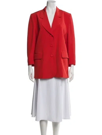 Pre-owned Saks Fifth Avenue Silk Blazer In Red