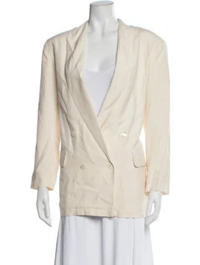 Pre-owned Saks Fifth Avenue Silk Blazer In White
