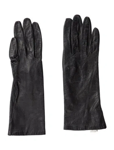 Pre-owned Saks Fifth Avenue Silk Gloves In Black