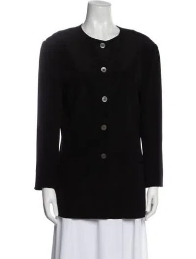 Pre-owned Saks Fifth Avenue Silk Jacket In Blue