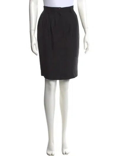 Pre-owned Saks Fifth Avenue Silk Knee-length Skirt In Black