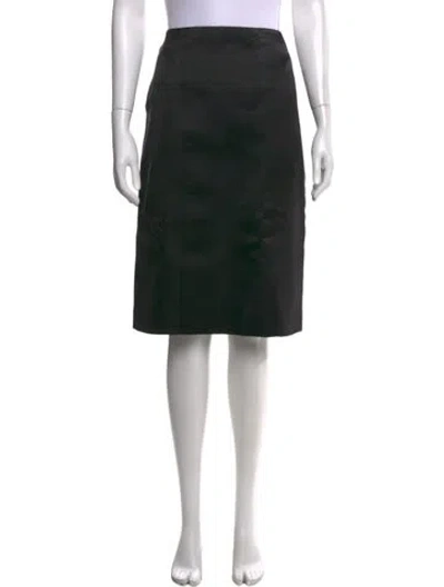 Pre-owned Saks Fifth Avenue Silk Knee-length Skirt In Black