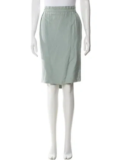 Pre-owned Saks Fifth Avenue Silk Knee-length Skirt In Blue