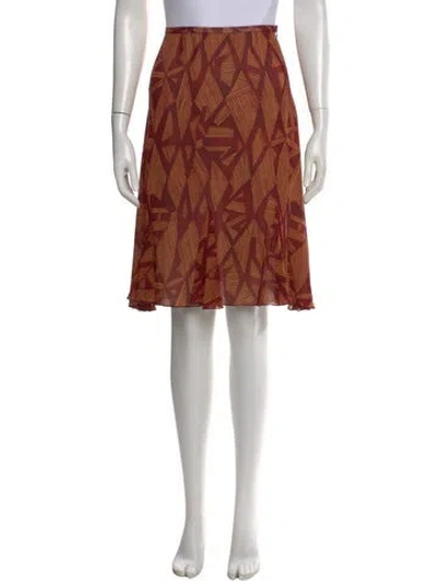 Pre-owned Saks Fifth Avenue Silk Knee-length Skirt In Multi