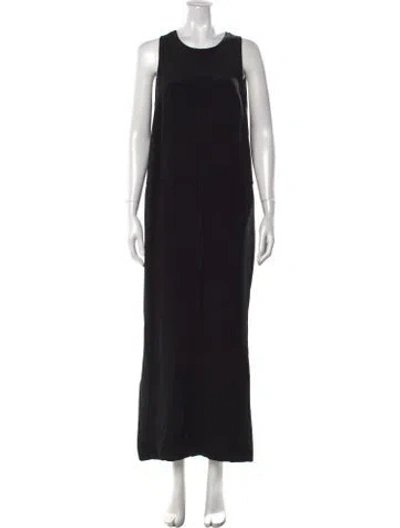 Pre-owned Saks Fifth Avenue Silk Long Dress In Black