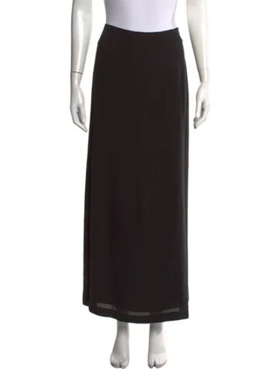 Pre-owned Saks Fifth Avenue Silk Long Skirt In Black
