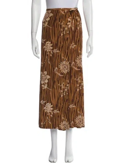 Pre-owned Saks Fifth Avenue Silk Midi Length Skirt In Multi