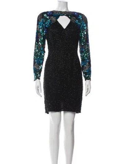 Pre-owned Saks Fifth Avenue Silk Mini Dress In Black