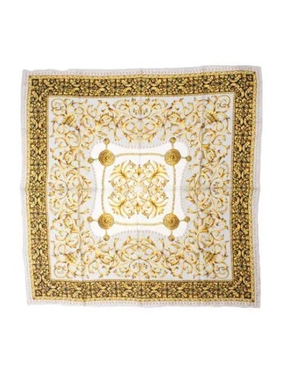 Pre-owned Saks Fifth Avenue Silk Printed Scarf In Multi