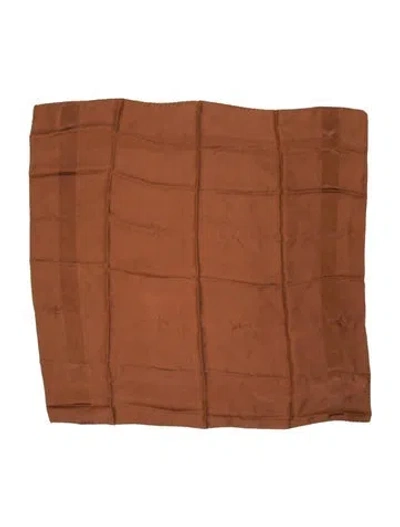 Pre-owned Saks Fifth Avenue Silk Scarf In Brown