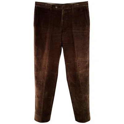 Pre-owned Saks Fifth Avenue Size 36 Brown Corduroy Cotton Blend Tapered Casual Pants
