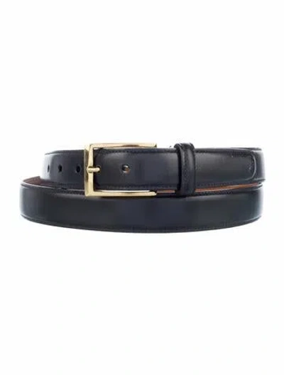 Pre-owned Saks Fifth Avenue Skinny Leather Belt In Black