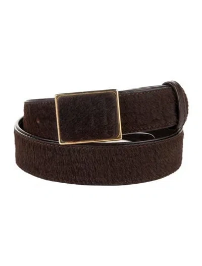 Pre-owned Saks Fifth Avenue Skinny Leather Belt Kit In Brown
