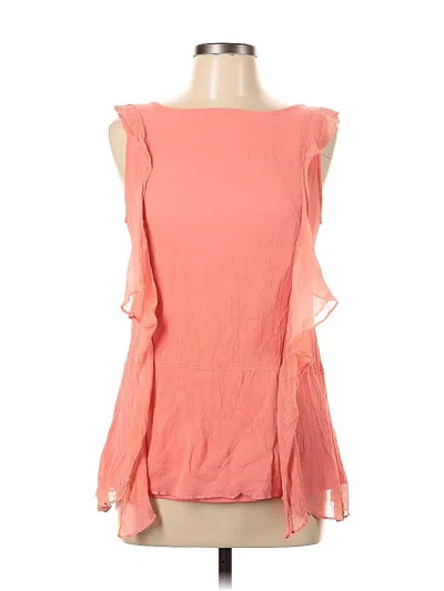 Pre-owned Saks Fifth Avenue Sleeveless Blouse In Orange