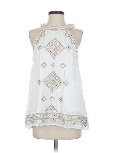 Pre-owned Saks Fifth Avenue Sleeveless Blouse In White