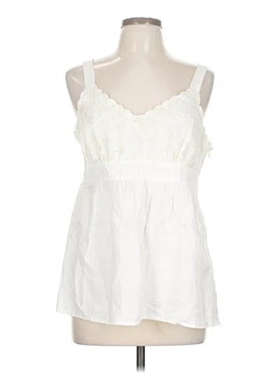 Pre-owned Saks Fifth Avenue Sleeveless Blouse In White