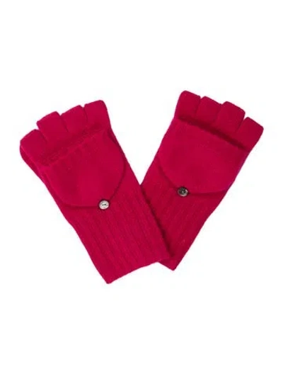 Pre-owned Saks Fifth Avenue Solid Cashmere Fingerless Gloves W/tags In Pink