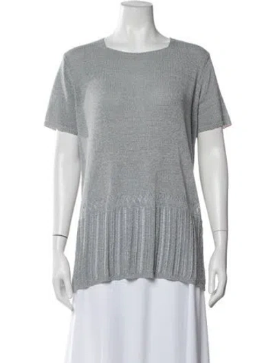 Pre-owned Saks Fifth Avenue Square Neckline Sweater In Blue