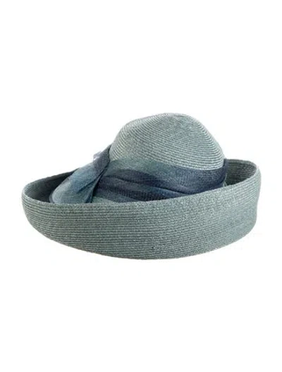 Pre-owned Saks Fifth Avenue Straw Hat In Blue