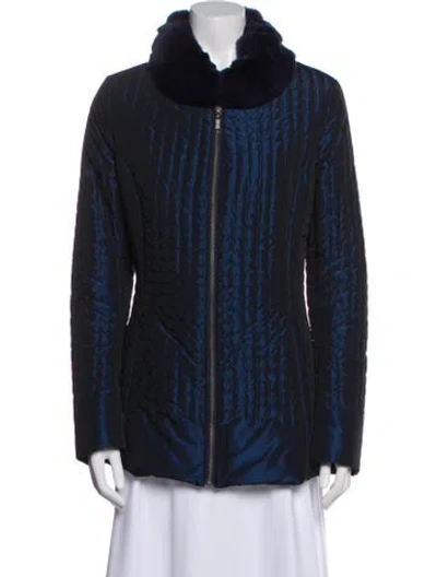 Pre-owned Saks Fifth Avenue Striped Jacket In Blue