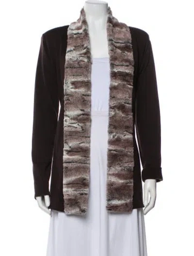 Pre-owned Saks Fifth Avenue Striped Jacket In Brown