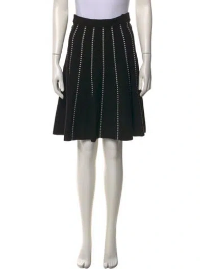 Pre-owned Saks Fifth Avenue Striped Knee-length Skirt In Black