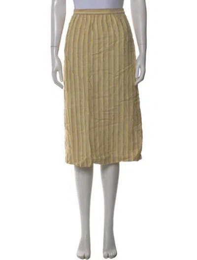 Pre-owned Saks Fifth Avenue Striped Knee-length Skirt In Neutral