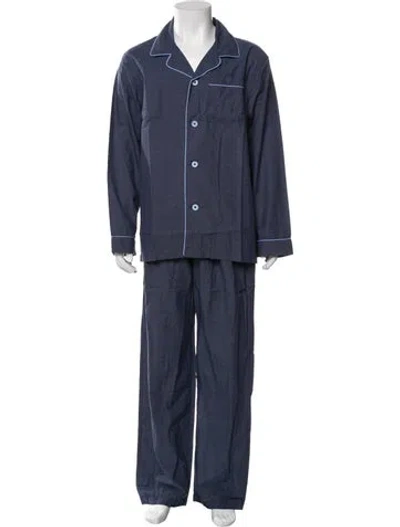 Pre-owned Saks Fifth Avenue Striped Pajama Bottoms W/ Tags In Blue